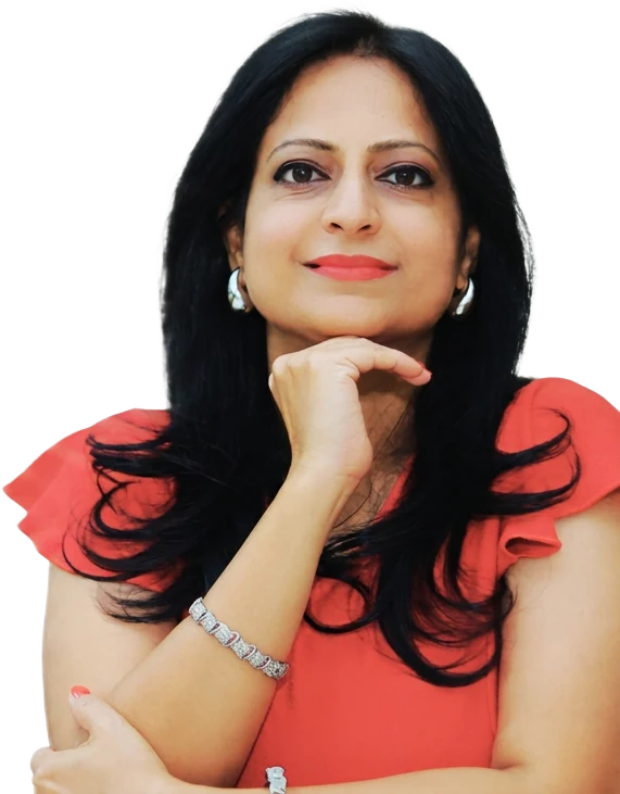 Dr. Shruti Upadhyay smiling warmly with a calm, hopeful expression
